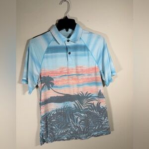 Tommy Bahama Tropical Blue and Coral Polo